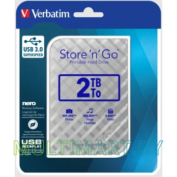 Внешний жесткий диск Verbatim Store 'n' Go USB 3.0 2TB (53198) картинка 4